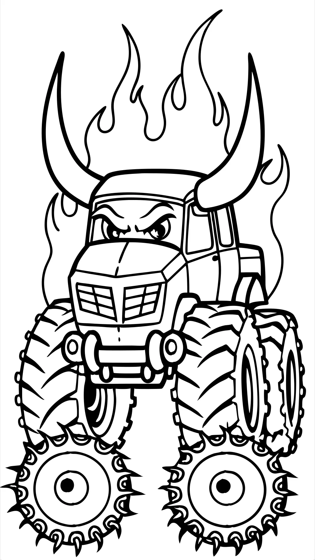 Página para colorear del camión de Monster de El Toro Loco